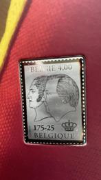 Postzegel 175 jaar Begie in Zilver in omslagmapje, Ophalen of Verzenden, Postfris, Postfris