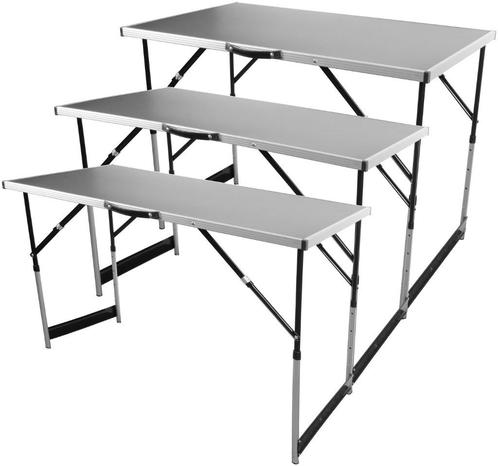 Vouwtafels multifunctioneel 3dlg. Mannesmann - Nieuw, Caravans en Kamperen, Kampeermeubelen, Nieuw, Campingtafel, Ophalen of Verzenden