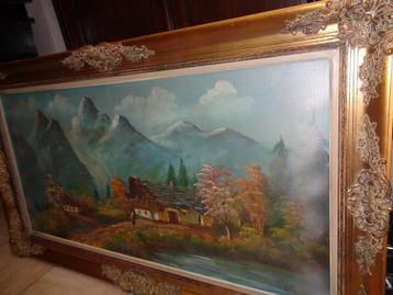 *Grote prachtige gesigneerde schilderij met zéér mooie kader beschikbaar voor biedingen