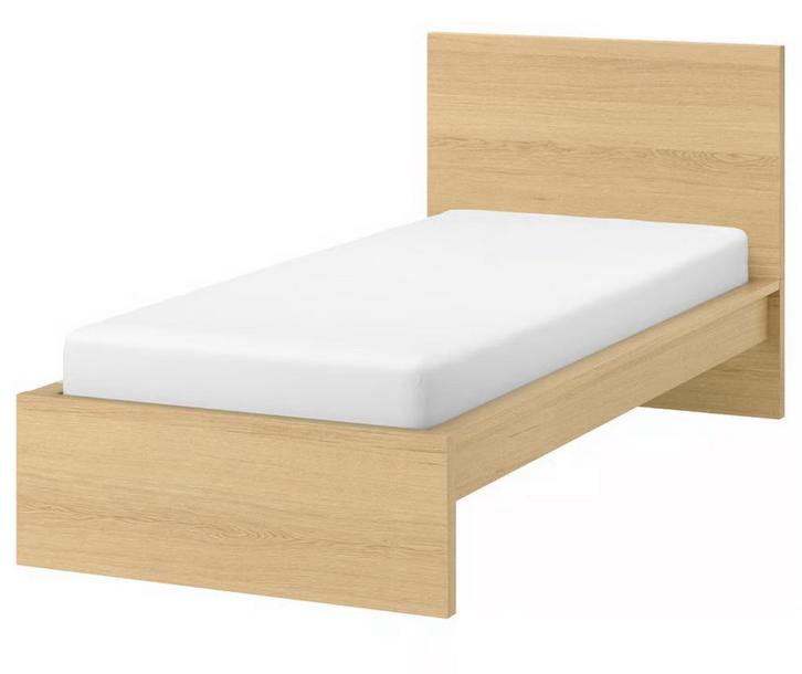 Ikea MALM + lattenbodem, Huis en Inrichting, Slaapkamer | Bedden, Zo goed als nieuw, Wit, Verstelbaar, Ophalen