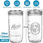 Set van 6 weckpotten | 720ml | GRATIS LEVERING, Verzenden, -, Pot, Bus of Blik, Nieuw