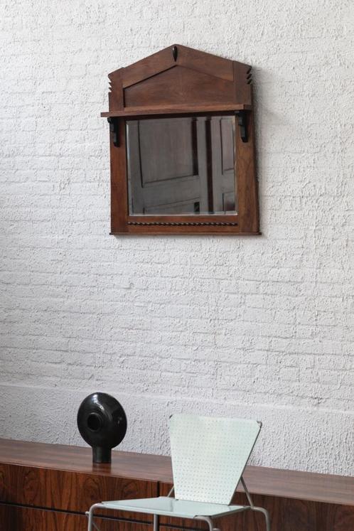 Miroir de l'école d'Amsterdam, style Art Déco, années 1930, Antiquités & Art, Antiquités | Miroirs, 50 à 100 cm, Moins de 100 cm