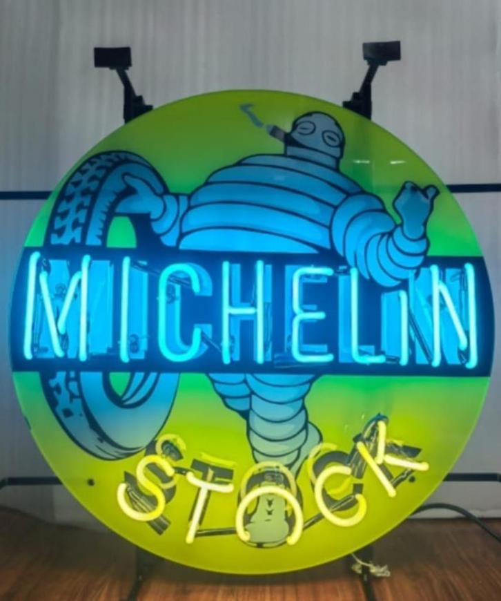 Michelin Stock neon licht reclame mancave garage showroom, Verzamelen, Merken en Reclamevoorwerpen, Nieuw, Lichtbak of (neon) lamp