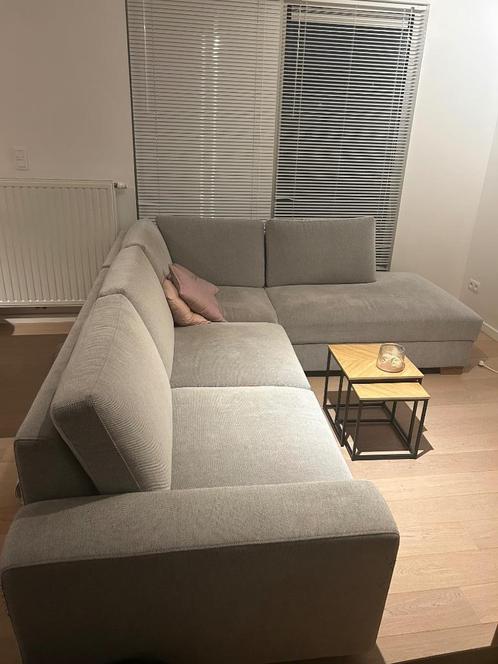 Canapé gris, Huis en Inrichting, Zetels | Zetels, Zo goed als nieuw, Hoekbank, Vierpersoons of meer, 300 cm of meer, 150 cm of meer