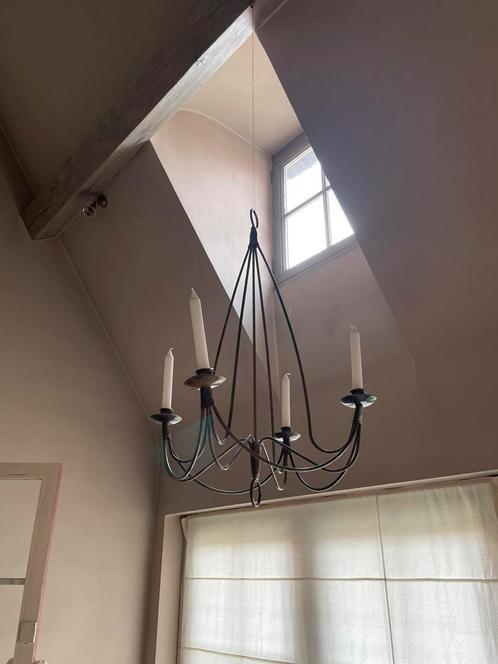 Hangende kandelaar in brocante stijl voor kaarsen, Huis en Inrichting, Lampen | Kroonluchters, Zo goed als nieuw, Metaal, Ophalen