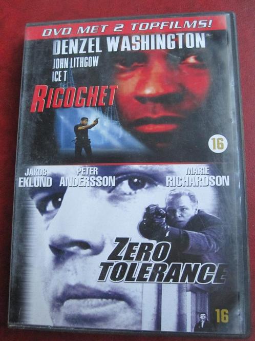 Ricochet + Zero Tolerance (2 films op 1 DVD), Cd's en Dvd's, Dvd's | Actie, Zo goed als nieuw, Actiethriller, Boxset, Vanaf 16 jaar