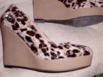 Pumps met sleehak / bruin tijgermotief / 40, Pumps, Bruin, Ophalen of Verzenden, Zo goed als nieuw