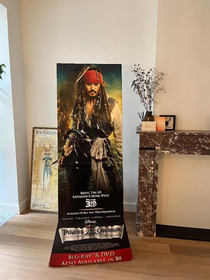 Kartonnen Pirates of the Caribean Jack Sparrow Display, Verzamelen, Film en Tv, Gebruikt, Film, Overige typen, Ophalen