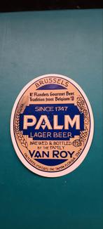 Oud bieretiket palm br van Roy brussel, Comme neuf, Enlèvement ou Envoi, Palm