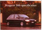 Peugeot 306 Specificaties 1993 Brochure Catalogue Prospekt, Boeken, Verzenden, Gelezen, Peugeot