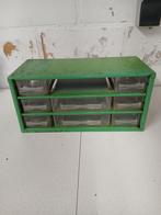 Oud groene metalen sorteerdoos/orgeniser, Ophalen of Verzenden