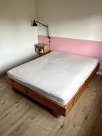 Massief houten bed 160 x 200 cm, Huis en Inrichting, Slaapkamer | Bedden, Ophalen, Gebruikt, Tweepersoons, 200 cm