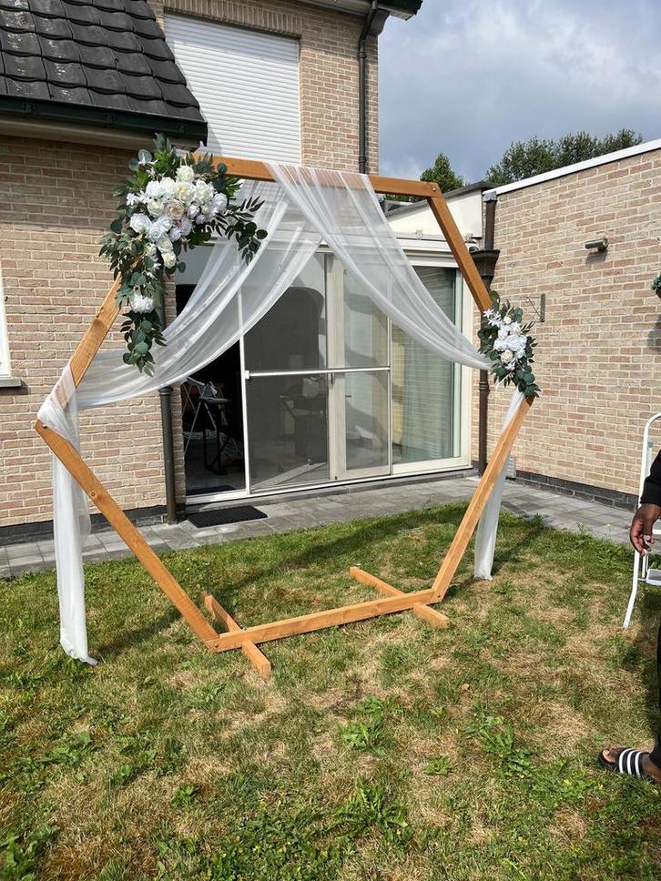 Houten ceremonieboog / trouwboog te koop, Tuin en Terras, Tuinwanddecoratie, Gebruikt, Ophalen of Verzenden