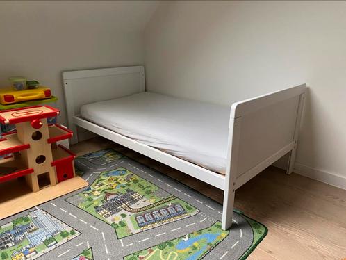 Meegroeibed Wit met Matras 140x70 cm, Kinderen en Baby's, Kinderkamer | Bedden, Nieuw, 140 tot 160 cm, 70 tot 85 cm, Lattenbodem