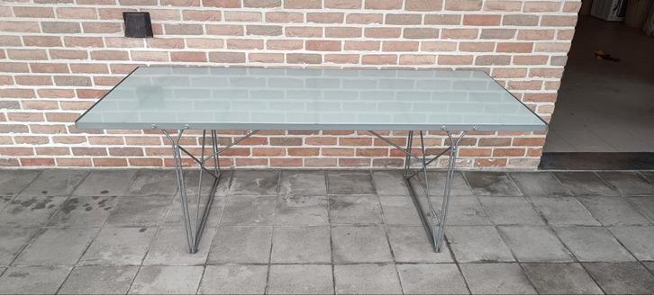 Design Eetkamer-tafel/Bureau-tafel..., Maison & Meubles, Tables | Tables à manger, Comme neuf, Verre, Enlèvement ou Envoi