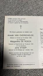 Grootouders en kleinkind - ongeval, Verzenden, Bidprentje