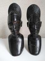 Afrikaanse bustes in ebbenhout, Antiek en Kunst, Ophalen of Verzenden