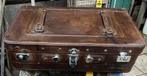 Te koop oude lederen reiskoffer, Ophalen, Gebruikt