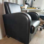 zwarte zetel, leder look, Ophalen, Gebruikt, Eenpersoons, Overige materialen