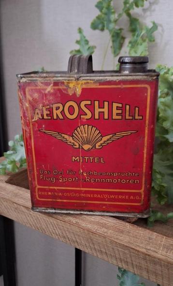 Antiek en origineel 2 ltr olieblik AeroShell Mittel, Shell️⛽ beschikbaar voor biedingen