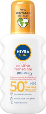 NIVEA SUN Sensitive Immediate Protect Zonnebrand Spray SPF50, Ophalen of Verzenden, Nieuw, Zonnebrand of After Sun
