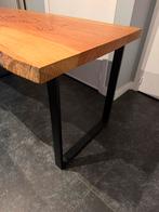 Table live edge bois massif pin brut pieds métal noir, Maison & Meubles, 75 cm ou plus, 150 à 200 cm, Enlèvement ou Envoi, Comme neuf