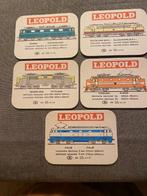 5 anciens sous-bocks bière LEOPOLD - trains, Collections, Enlèvement ou Envoi, Comme neuf, Sous-bock