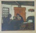 JAKOB SMITS / INTERIEUR EN CAMPINE / KLEURETS / 69x78cm KAD, Antiek en Kunst, Ophalen