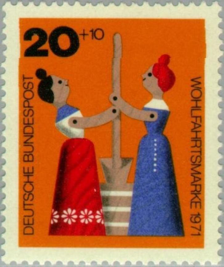 Y&T 551-554 en 558 - Michel 705-708 -  1971 postfris XX, Postzegels en Munten, Postzegels | Europa | Duitsland, Postfris, BRD