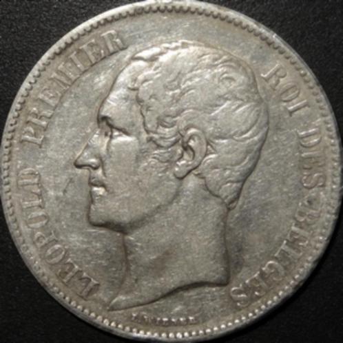 Argent - Belgique - 5 Francs - Leopold II - 1851 - Punt, Timbres & Monnaies, Monnaies | Belgique, Monnaie en vrac, Argent, Argent