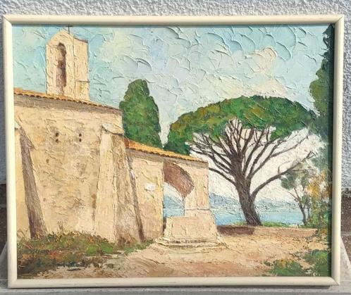 Huile sur panneau Provence ou Italie signe, Antiek en Kunst, Kunst | Schilderijen | Klassiek, Ophalen of Verzenden