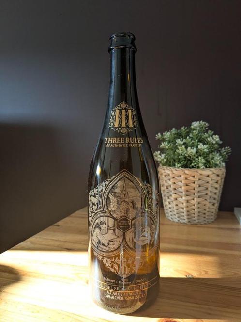 Lege “Three Rules of Authentic Trappist” fles (0,75L), Verzamelen, Biermerken, Gebruikt, Flesje(s), Overige merken, Ophalen of Verzenden
