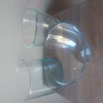 2 glazen bloempotten en ronde glazen schaal, Tuin en Terras, Ophalen of Verzenden, Zo goed als nieuw