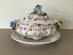 mooie antieke schaal met deksel en onderschaal voor 12 €, Antiek en Kunst, Ophalen of Verzenden