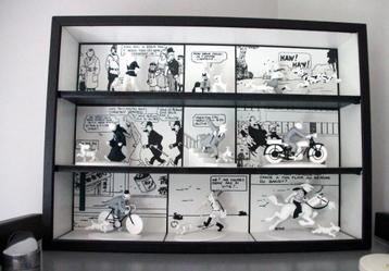 ZELDZAAM Kuifje vitrine kast voor figurines hors serie + Led, Enlèvement, Tintin, Comme neuf