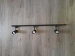 Spots zwart - 3 stuks verschuifbaar op rail, Huis en Inrichting, Ophalen, Zo goed als nieuw