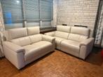 2 canapé sofa relax en cuir beige clair, Ophalen, Zo goed als nieuw