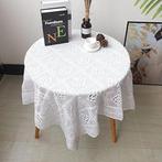 Witte vintage vierkante kanten tafelkledeed SNELLE GRATIS LE