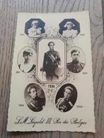 Postkaart met foto's van Leopold III, in 1934, Verzamelen, Koningshuis en Royalty, Ophalen of Verzenden, Zo goed als nieuw
