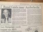 Voetbal. Ruud Geels gaat naar Anderlecht (krant 1978), Knipsel(s), Verzenden