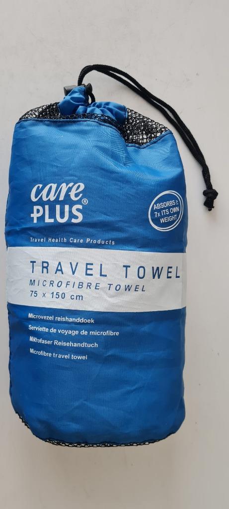 Care Plus handdoek 75x150 blauw, Caravanes & Camping, Accessoires de camping, Comme neuf, Enlèvement ou Envoi