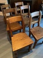6 chaises en bois massif, Maison & Meubles, Comme neuf, Brun, Bois, Landelijk