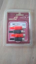 2x 2 mannelijke stekkers+vrouwelijke RCA-adapter, Ophalen of Verzenden, Nieuw