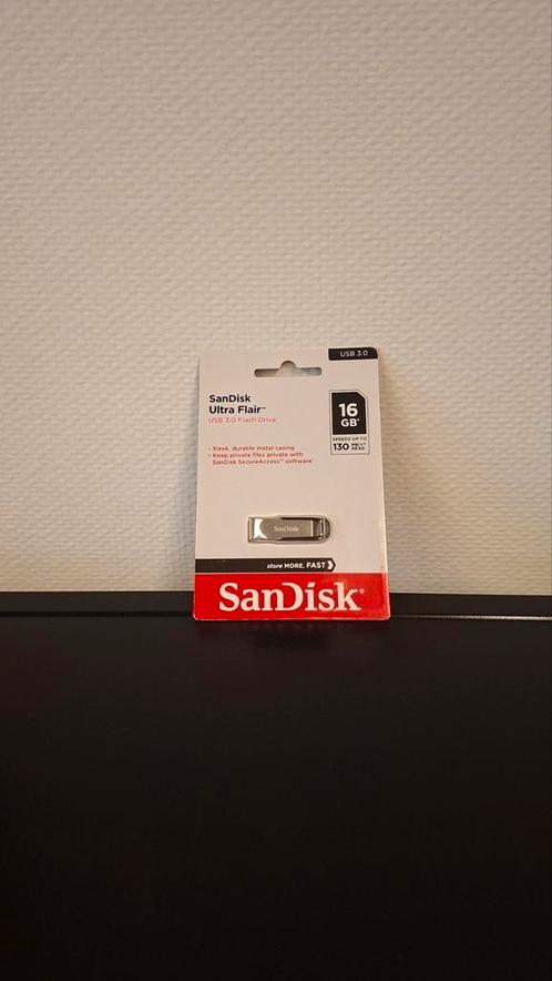 SanDisk ULTRA FLAIR, Audio, Tv en Foto, Foto | Geheugenkaarten, Nieuw, 16 GB, Ophalen of Verzenden