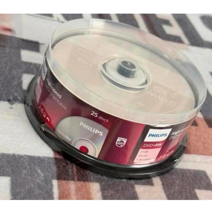 Philips DVD+RW rewritable 25 stuks dvd dvds om te branden, Computers en Software, Beschrijfbare discs, Nieuw, Dvd, Herschrijfbaar