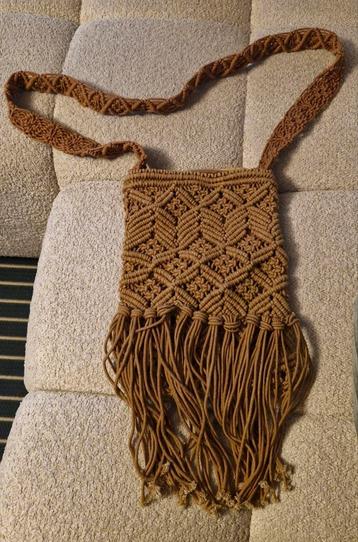 Macramé schoudertas beige beschikbaar voor biedingen
