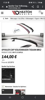 volkswagen tiguan spoiler maxton design., Auto-onderdelen, Ophalen of Verzenden, Nieuw, Achter, Volkswagen