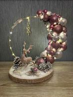 Nieuw !! Kerststuk met rendier en kerstbollen in roze, Diversen, Ophalen, Nieuw