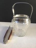 Demeyere Ijsemmer cracquelé glas 1950 met tang, Ophalen of Verzenden