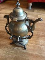 Ancienne bouilloire à thé turque sur socle en cuivre/bronze, Antiquités & Art